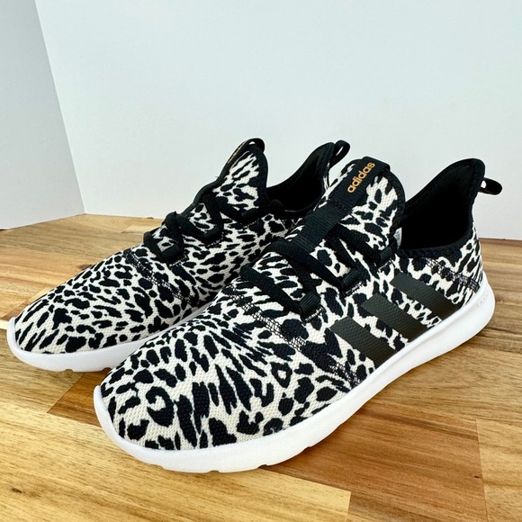Adidas Cloudfoam Pure 2.0 Leopard Print Running Shoes Sneakers Womens 9.5 - Picture 1 of 9